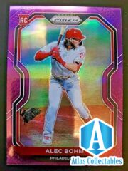 2021 Panini Prizm Alec Bohm RC Rookie #140 Purple Holo Philadelphia
